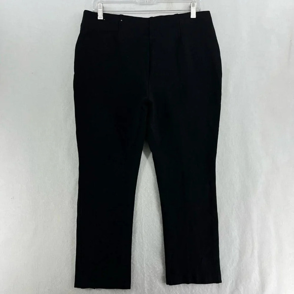 Chico's Pants Women's Sz 1R Medium Black High-Rise Elastic Waist Trouser Stretch - Picture 1 of 12